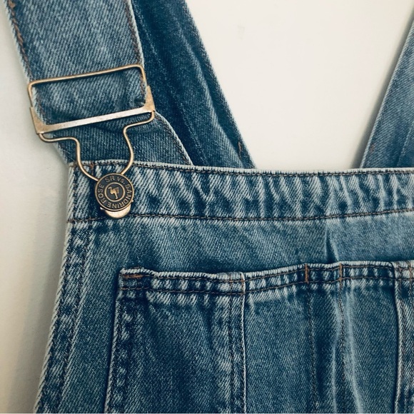Sandrine Rose x Free People Distressed Denim Overalls Size Medium NWT - Picture 6 of 13